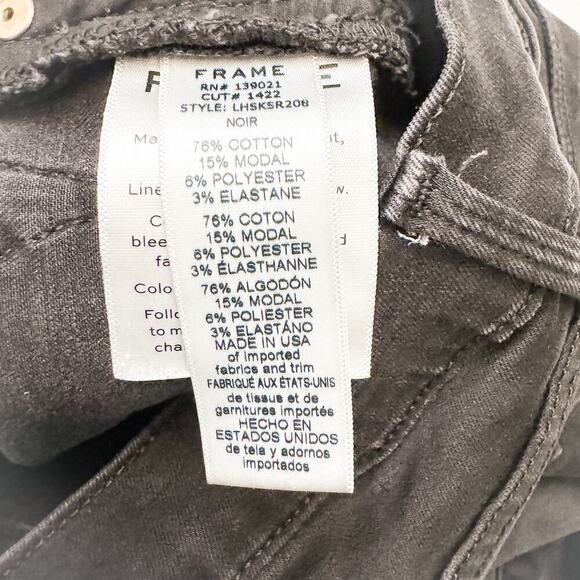 Frame Le High Skinny Assymetrical Hem Denim Jeans Black Size 26 - Picture 5 of 6